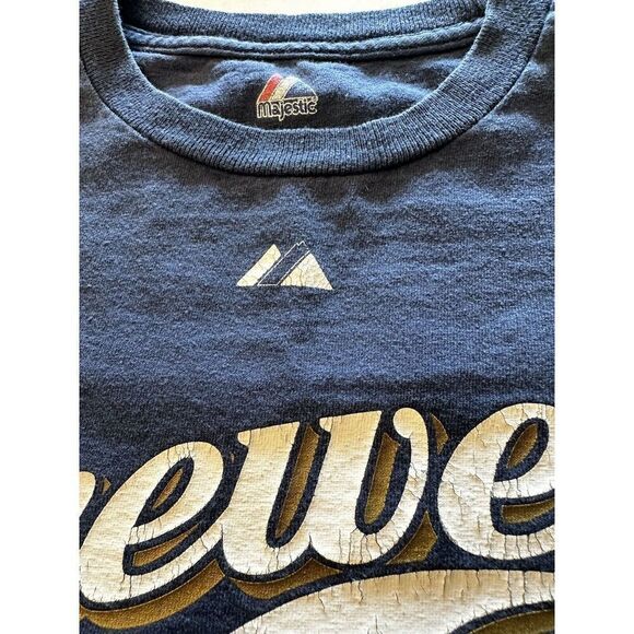 Lot Of 2-MLB Brewers Braun 8 Majestic Blue Yellow Size Small Men? Boys? See Desc - Picture 11 of 15